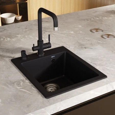 Смеситель для кухни Ulgran U-019-308, черный