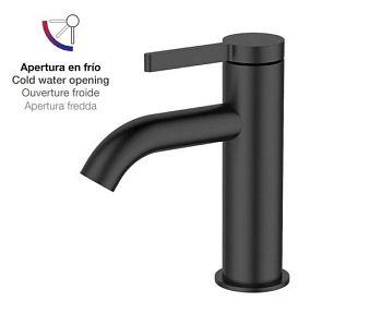 AQG Urban Flow, однорычажный смеситель для раковины без донного клапана, цвет черный матовый