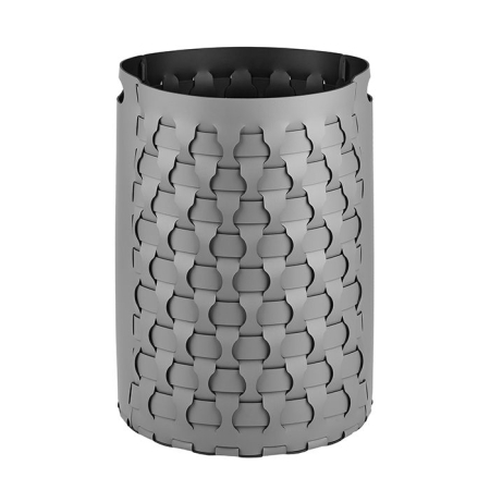 ADJ Круглая корзина для белья Dubai, D40xH57 см., цвет: серый/черный, артикул 2057.03/01