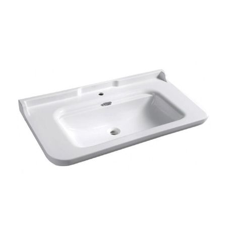 Kerasan Waldorf Раковина керамическая 120х55см, c 1 отверстием под смеситель, белая,  заглушка хром, артикул 4144K1bi/cr*1