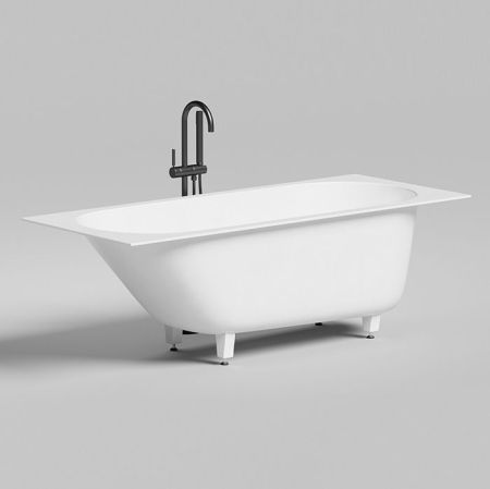 Salini ORNELLA KIT Встраиваемая ванна 1700х700х600мм, овальная чаша, донный клапан, сифон,  щелевой слив-перелив, мат-л: S-Sense, матовый, белый., артикул 102413M