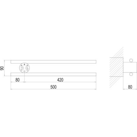 Полотенцесушитель электрический Terminus Полка П2 КРУГ 50х90, артикул 4670078537737