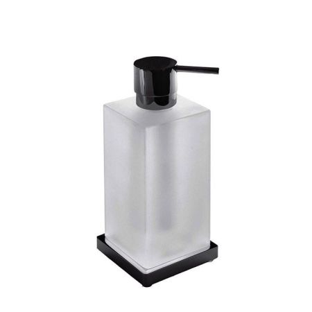 Colombo Look Дозатор для жидкого мыла настольный, цвет: чёрный матовый/матовое стекло, артикул B9317.NM-VAN