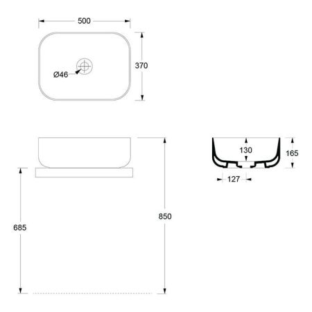 Alice Unica Раковина 50x37хВ16,5, накладная, без отверстия под смеситель, табаско глянцевый