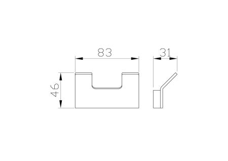Двойной крючок для ванной WONZON & WOGHAND LOTTE, Темный графит (WW-8325-BGM), артикул WW-8325-BGM