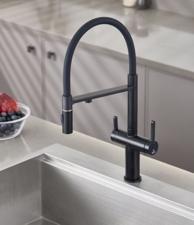 Смеситель для кухни с подключением фильтра для воды Rose R458H, черный