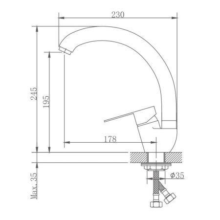 Смеситель для кухни Haiba HB41801-2, сталь