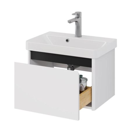 Тумба с раковиной подвесная Dreja Luxury 55 см, белый, артикул 99-2009-com