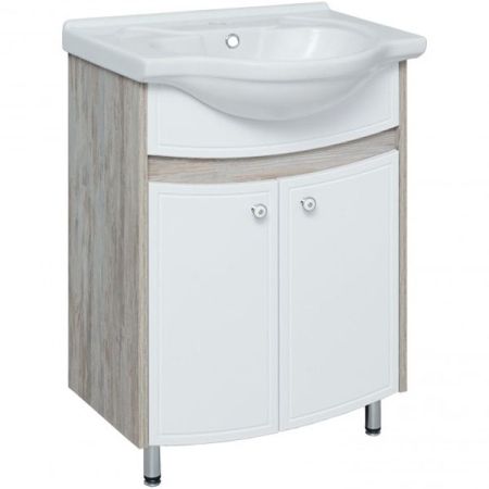 Тумба под раковину Runo Аликанте 60 4620750021832 Скандинавский дуб Белая