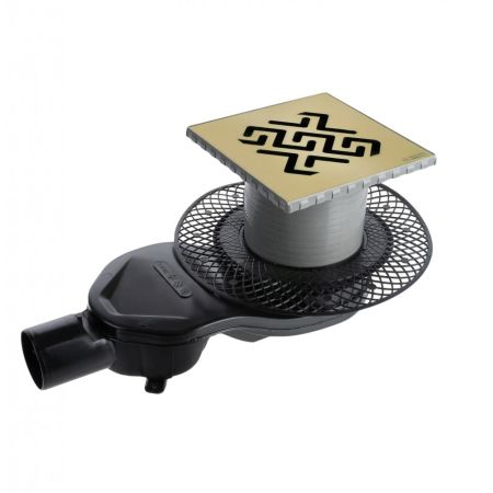 Трап BERGES водосток PLATZ Antik 150х150, бронза, S-сифон D50 H60 боковой, артикул 094161