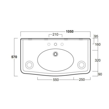 SIMAS Londra Раковина 105х57см с 1 отв. под смеситель, цвет белый, артикул LO934bi*1