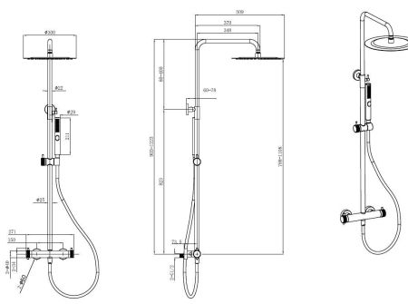 Душевая стойка Allen Brau Fantasy 5.11001-31 черный матовый, артикул 5.11001-31