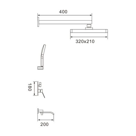 Душевая система встраиваемая Shevanik S4135C, белый