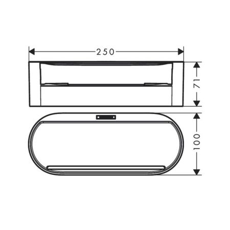 Корзинка, Hansgrohe, WallStoris, для хранения, ширина, мм-250, глубина, мм-100, высота, мм-71, материал-пластик, цвет-черный матовый, артикул 27912670
