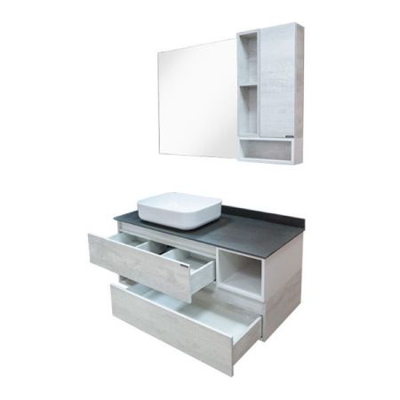 Зеркало со шкафом Comforty Прага 120 4136262 Дуб белый