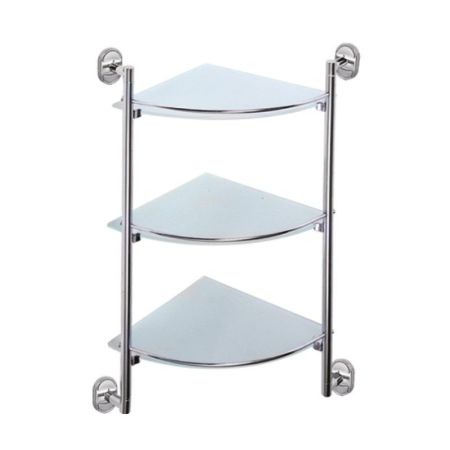 Полка стеклянная угловая Haiba HB1907-3, хром, артикул HB1907-3