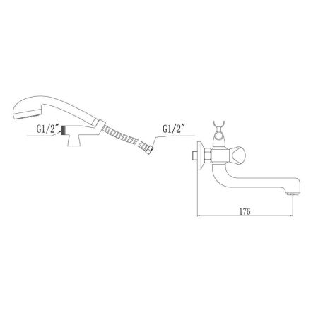 Смеситель для ванны Fmark FM2138, хром