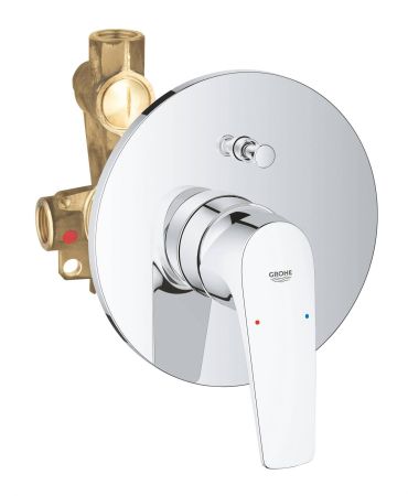 Смеситель для ванны GROHE BauFlow для скрытого монтажа, хром (29113000), артикул 29113000