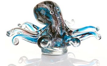 Casablanca, фигурка стеклянная "Осьминог", цвет серебристо-голубой