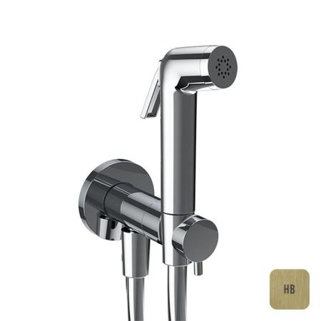 Гигиенический душ, Almar, Shut Off, смеситель-в комплекте, шланг-есть, длина шланга, мм-1200, держатель-в комплекте, внутренняя часть-необходимо заказать, цвет-High Brass Brushed PVD, артикул E136009.HB