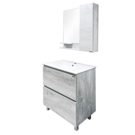 Зеркало со шкафом Comforty Верона 75 4137100 Дуб белый, артикул 4137100