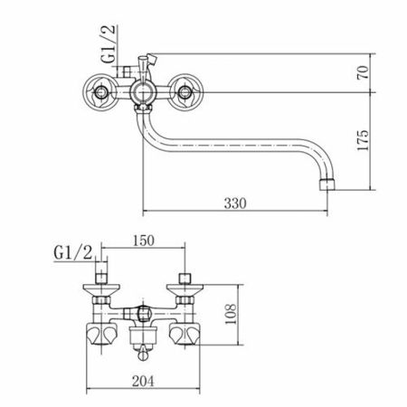 Смеситель для ванны FASHUN A2226, хром