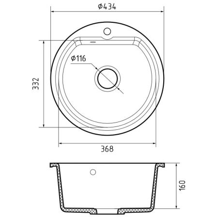 Кухонная мойка GranFest SMART 435, бежевый, артикул 435 бежевый