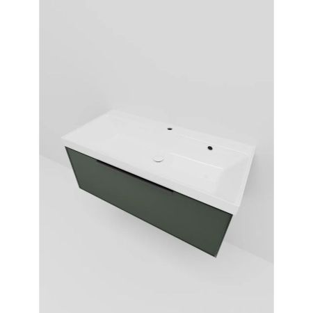 Тумба под раковину подвесная La Fenice SIMPLA FNC-01-SIM-G-100, серо-зелёная, артикул FNC-01-SIM-G-100
