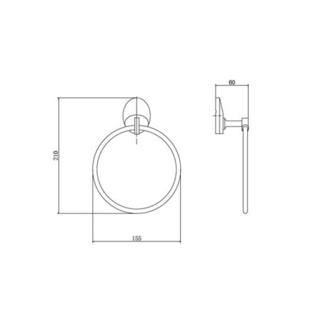 Кольцо для полотенец FASHUN A1604, хром
