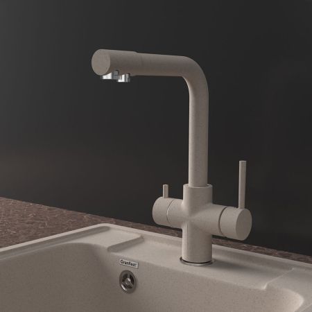 Смеситель для кухни с подключением фильтра GranFestGF-Z-5423, песочный