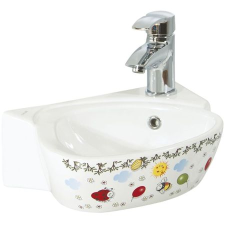 Раковина Creavit Cocuk 38 CK035-00CB00E-FF00 детская Белая с декором, артикул CK035-00CB00E-FF00