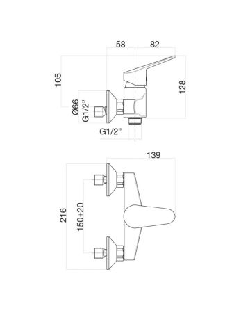 Смеситель для душа Fiore KYRO 86CR6511, хром, артикул 86CR6511