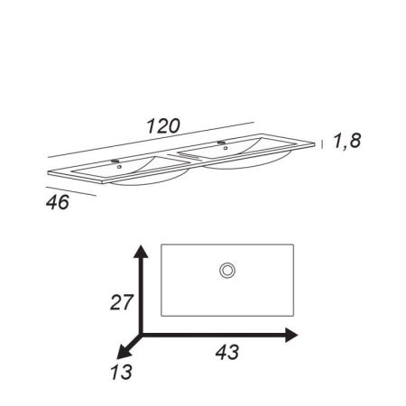 Мебель для ванной CEZARES URBAN 120, артикул 55182