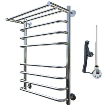 Электрический полотенцесушитель Тругор Идеал 2 элТЭН 80x50 с полкой Хром, артикул Идеал2/элТЭН8050П