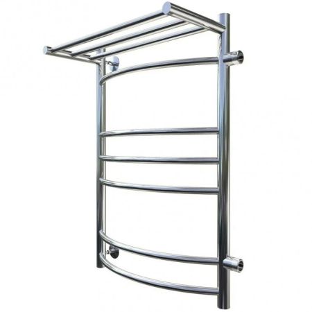 Водяной полотенцесушитель Тругор Приоритет 3 П ПМ R 80x40 с полкой Хром, артикул Приоритет3/ПМ508040Ппра