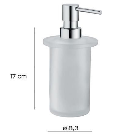 Gedy Azzorre, стеклянный дозатор с металлической помпой для полотенцедержателя А147, цвет хром, артикул A155(13)