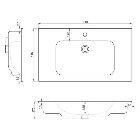 Раковина Dreja Just Flat 42091-KL, артикул 42091-KL
