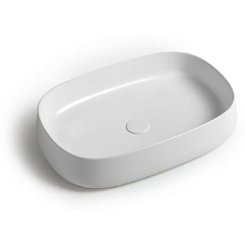 White Ceramic Jumper, накладная прямоугольная раковина 60x40x13h см, цвет белый глянцевый