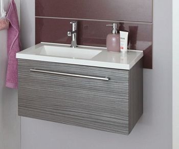 Puris For Guests, тумба + раковина 600 мм из минерального литья, цвет белый высокоглянцевый