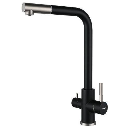 Смеситель для кухни с подключением фильтра GranFest Z-5421, черный