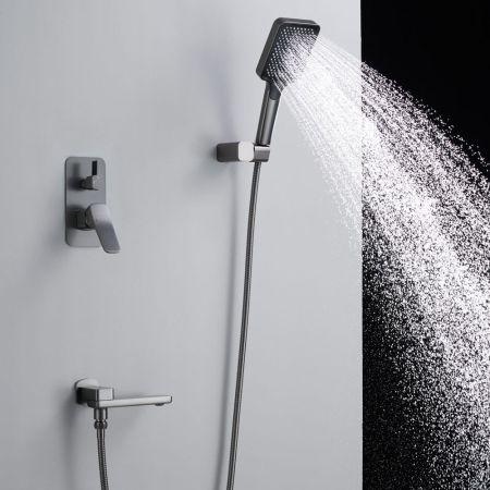 Душевая система встраиваемая Shevanik S9935T, оружейная сталь