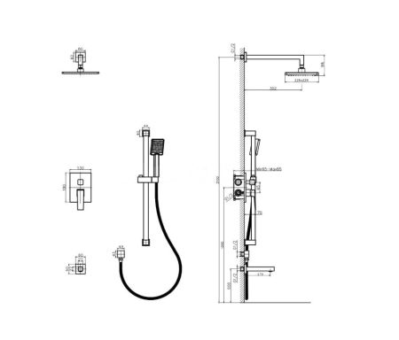 Встроенная душевая система RUSH Thira (TR3635-60), артикул TR3635-60
