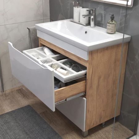 Тумба под раковину напольная VIGO Grani 203 дуб золотой, 80 см, артикул 203 дуб золотой