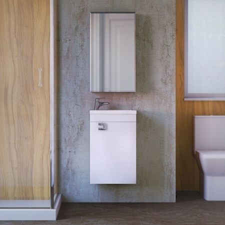 Тумба под раковину Raval Kub 40 подвесная Белая