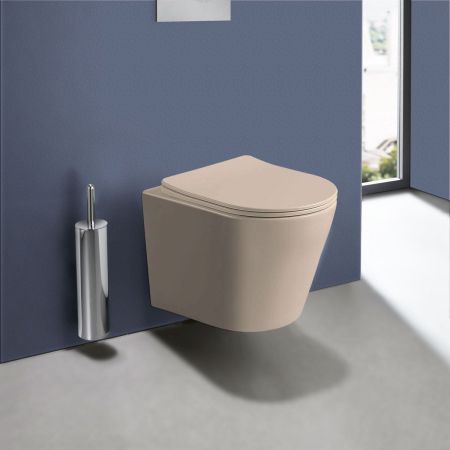 Унитаз подвесной Piatti VT1-11SMC, цвет капучино матовый, ультратонкое soft-close сиденье, артикул VT1-11SMC