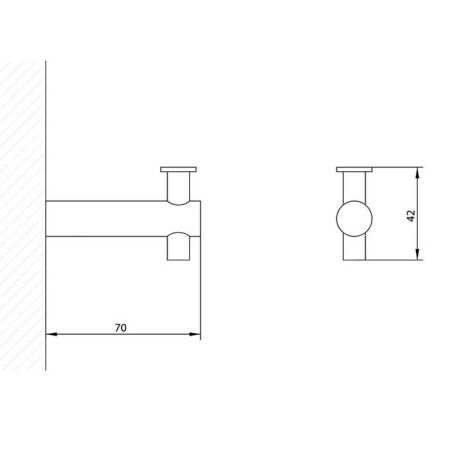 Bongio T Collection Крючок, 70х42 мм, цвет золото, артикул 30001OR00