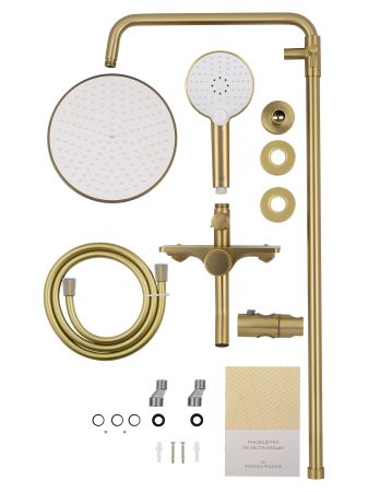 Душевая система WONZON & WOGHAND CLICK, Брашированное золото (WW-N3S962-BG), артикул WW-N3S962-BG