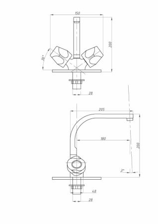 Смеситель для кухни FAUZT FZs-274-76 тип См-МДЦБА, артикул FZs-274-76