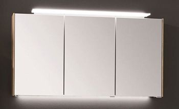 Puris D.Light, зеркальный шкаф с навесной LED подсветкой 1200 мм, цвет серый космос матовый