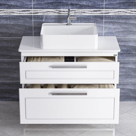 Тумба под раковину Санта Нептун 100 230009н напольная, со столешницей  ( ум. Гамма56), артикул 230009н